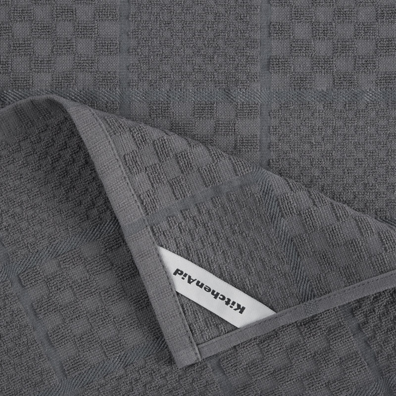 KitchenAid Onion Quilt Kitchen Towel, Oven Mitt & Potholder Set 4-Pack, Charcoal Gray