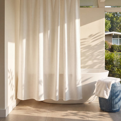 Felix Cotton Waffle Shower Curtain