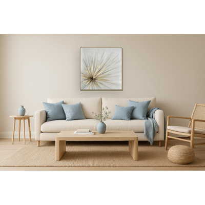 Art mural Celestial Gold Burst - 34 po x 34 po - Cadre doré