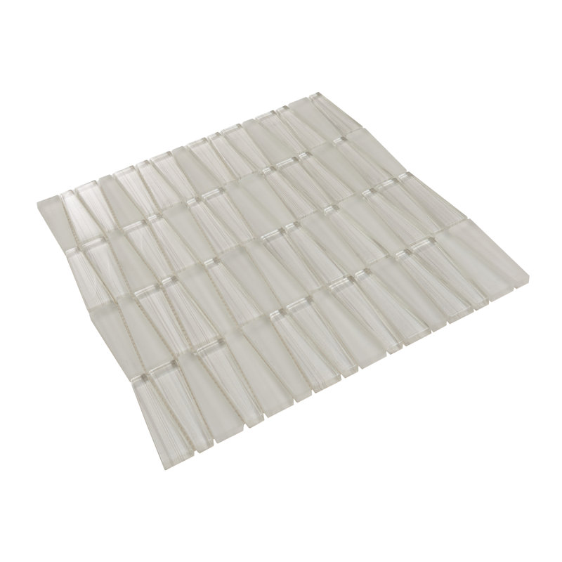 1" x 3" Glass Brick Joint Mosaic Wall and Floor Tile, White