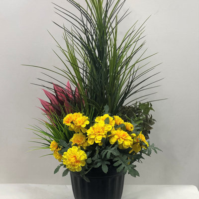 Faux Silk Mixed Arrangement in Planter