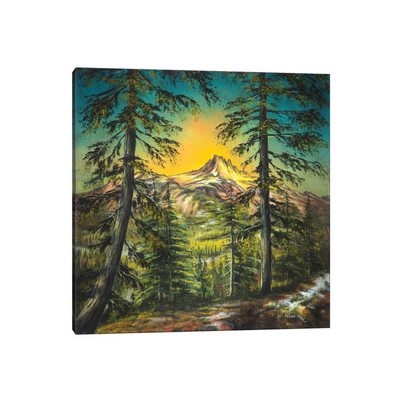 Mountain Glow by ColorByFeliks - Painting on Canvas, Wrapped Canvas, 66.04 cm H x 66.04 cm W x 1.91 cm D