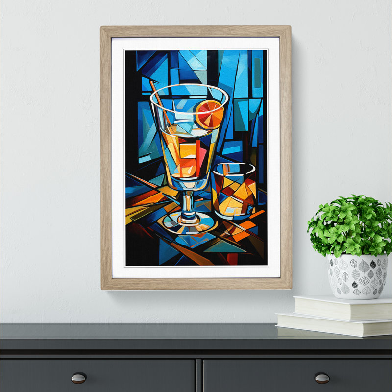 Single Picture Frame Print on Wood, 64cm H x 46cm W, Oak Framed