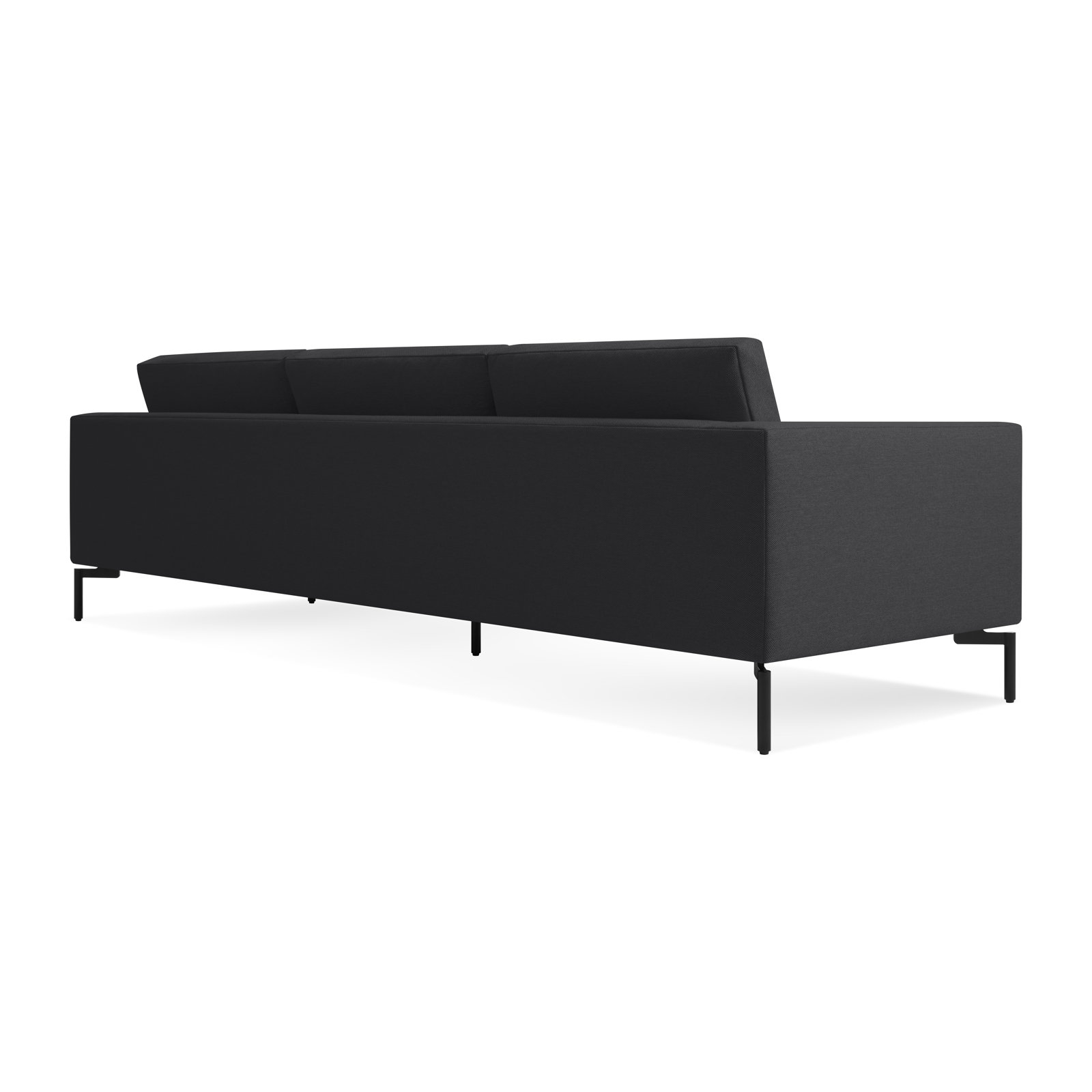 New Standard Upholstered Sofa, Black, 32" H x 104" W x 35" D, Maharam Meld in Panda Polyester Blend