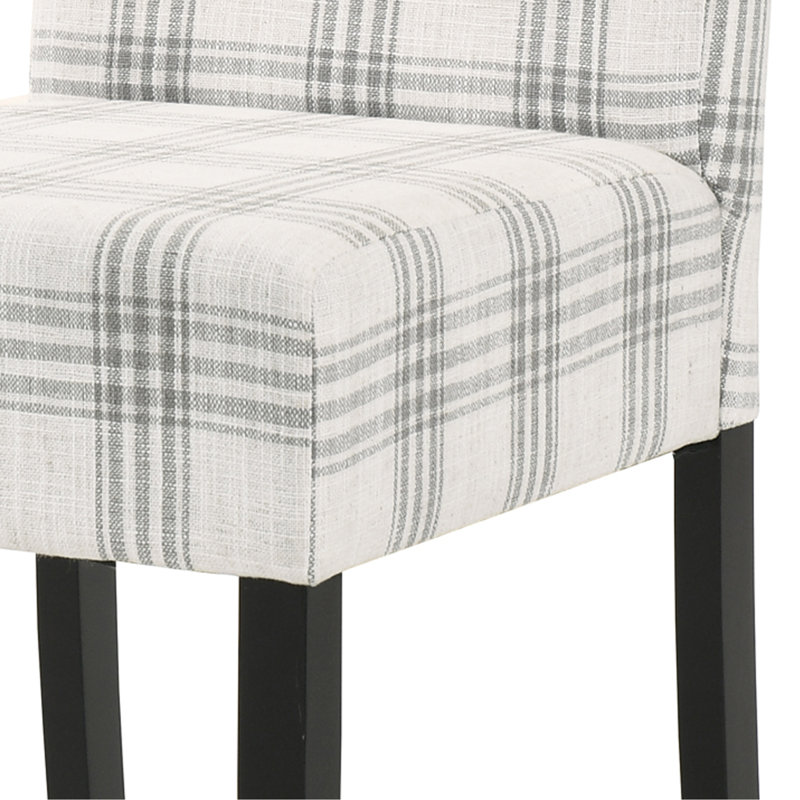 Chaise d'appoint rembourrée, Tissu écossais gris