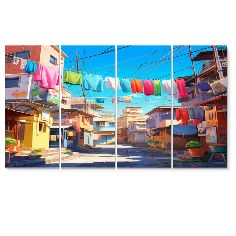 «Verdell - City Buildings», art mural 4 pièces, H 28 po x l 48 po