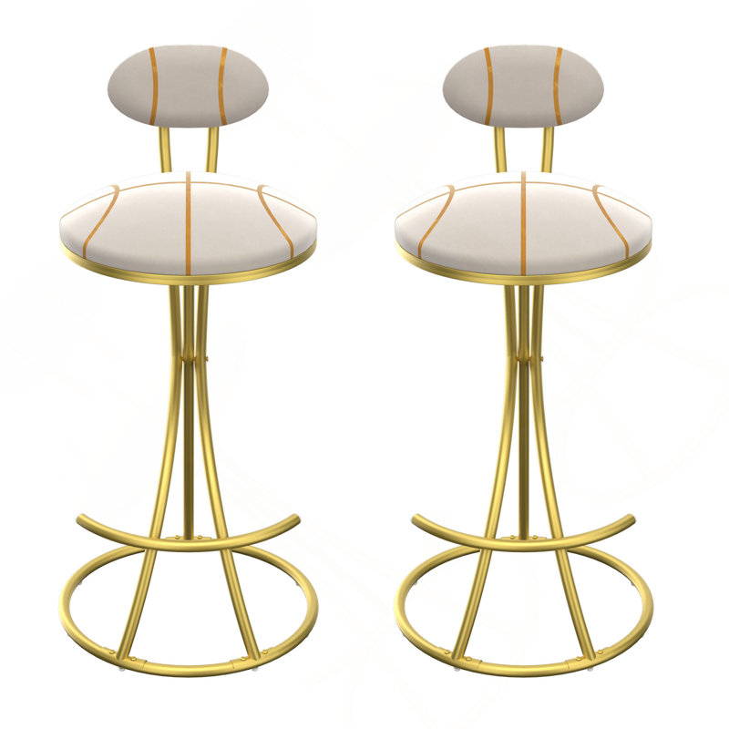 Ensemble de 2 tabourets de bar en forme de S avec dossier et chaises rembourrées avec tabouret à hauteur de comptoir pour îlot de cuisine