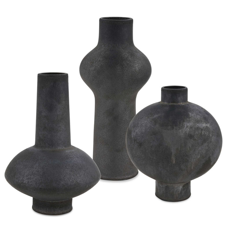 Uttermost Charcoal Bloom Indoor-Outdoor Vases