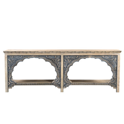 Carter Traditional Console Table In Ivory Finish On Solid Wood