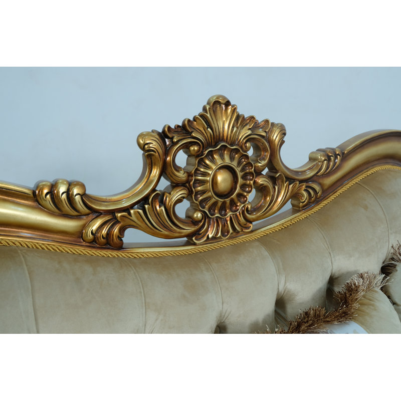 Sofa, Burgundy/Gold/Beige