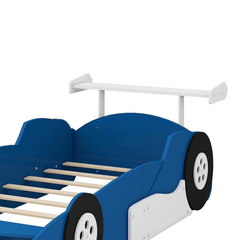 Lit plateforme avec roulettes Race, Bleu / blanc