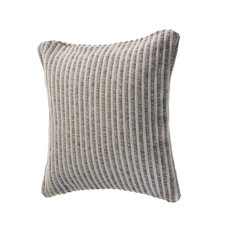Housse de coussin décoratif à rayures 100% coton, Beige, Housse de coussin seulement - sans coussin