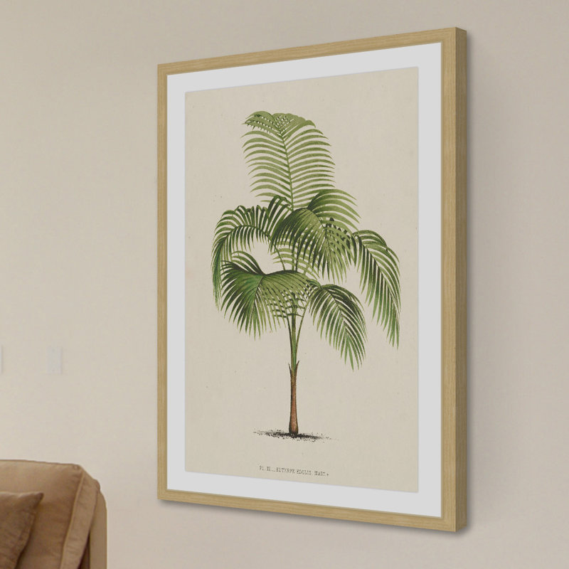 "Les Palmiers I", reproduction encadrée, H 18 po x l 12 po x P 1,5 po