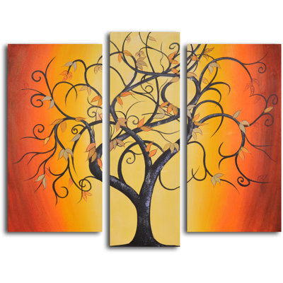 Danse d’arbre thaï, ensemble de 3 peintures sur toiles tendues