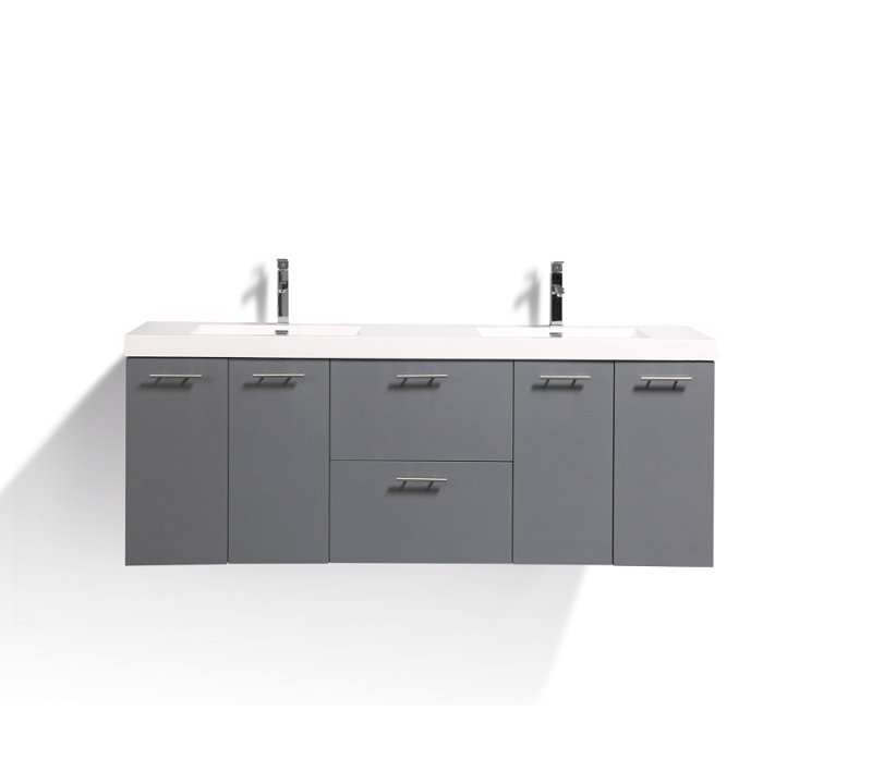 Meuble-lavabo simple 32 po Opalo, Gris