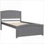 Lit plateforme simple en bois massif avec tête de lit, capacité de 275 lb, sans sommier, gris pour chambre d'amis