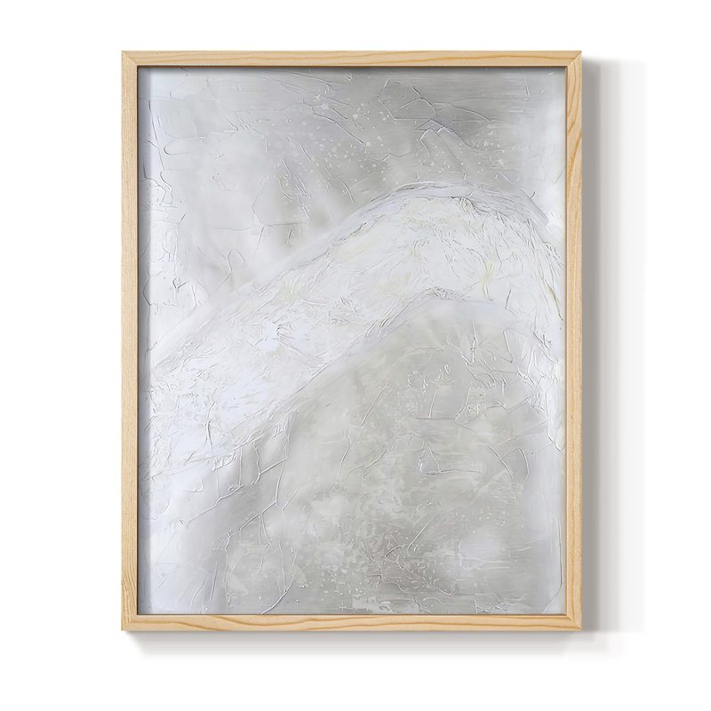 Snowdrift I, reproduction encadrée - bois massif, Encadré naturel, H 11 po x l 9 po