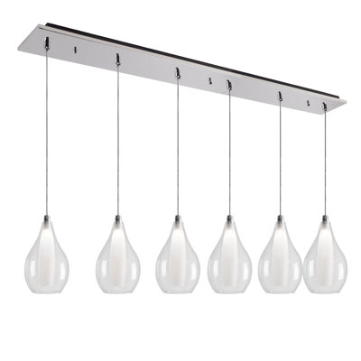 Luminaire suspendu chromé 6 lumières Victoria