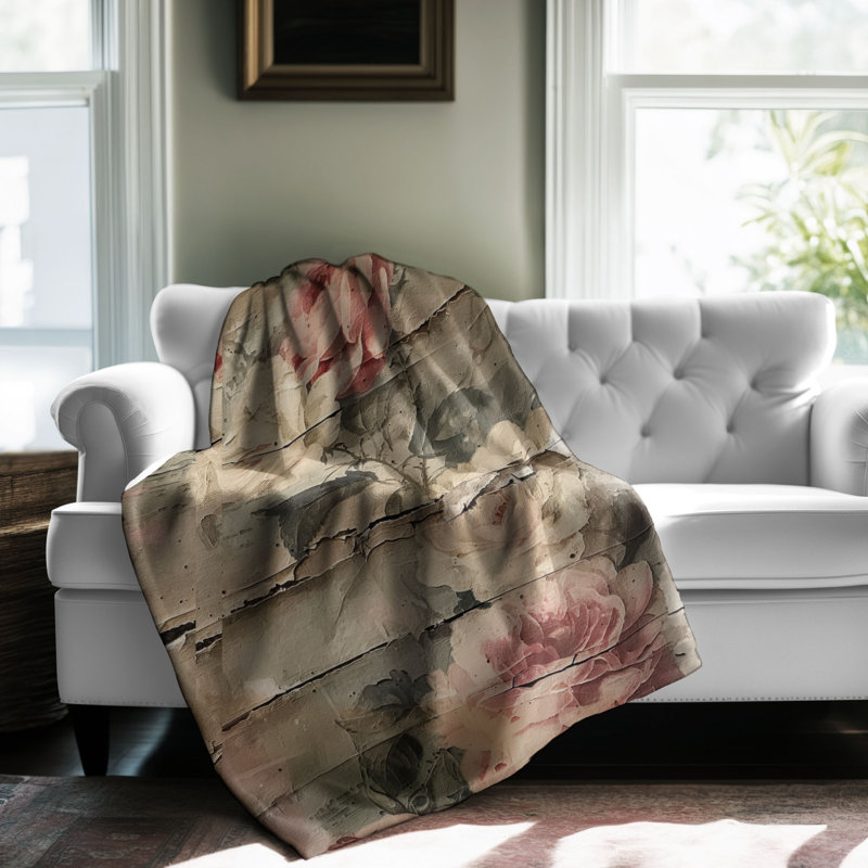 Rustic Flowers - 1 Piece Premium Blanket, Twin