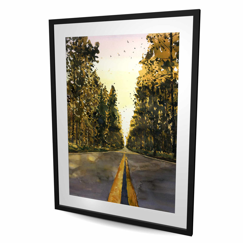 Long Road - chambre à coucher illustrative décorée, H 48 po x l 36 po, Noir