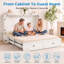Lit escamotable 2 en 1, format double et grand lit avec station de recharge-408390852