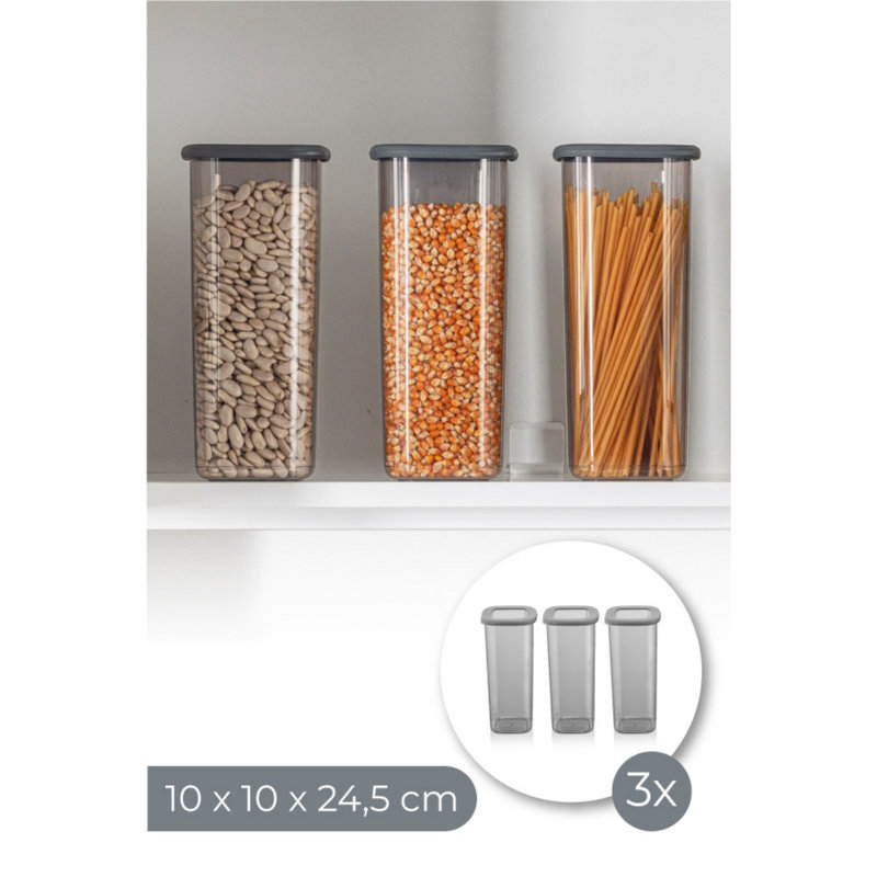 Ensemble de 3 contenants alimentaires Sky, H 9,6 po x l 3,9 po x P 3,9 po
