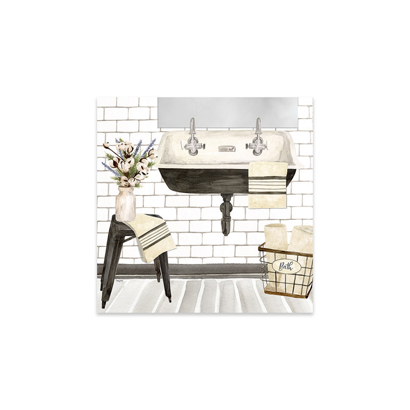 Lavabo Farmhouse Bath II par Tara Reed - impression non encadrée, H 24 po x l 24 po x P 0,25 po