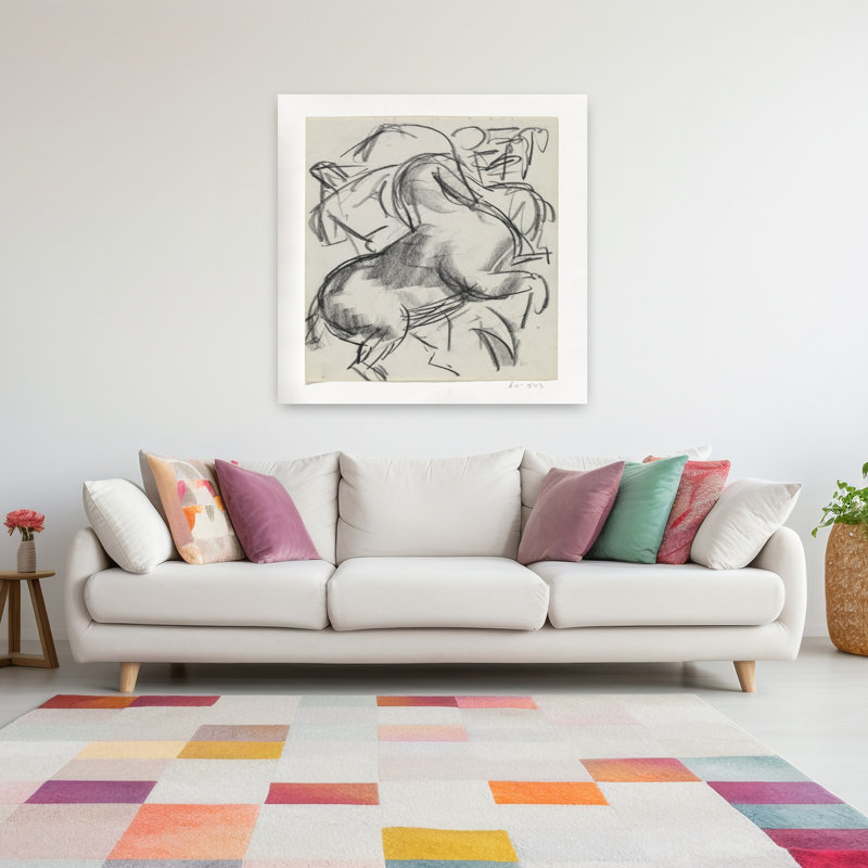 Art contemporain Art cheval contemporain, H 48 po x l 48 po