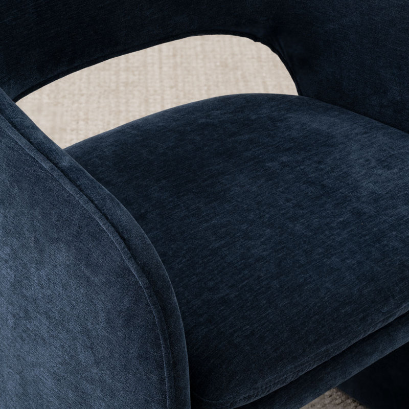 Ensemble de table de salle à manger pour 4 personnes avec table ovale extensible et 4 fauteuils rembourrés en chenille, Bleu
