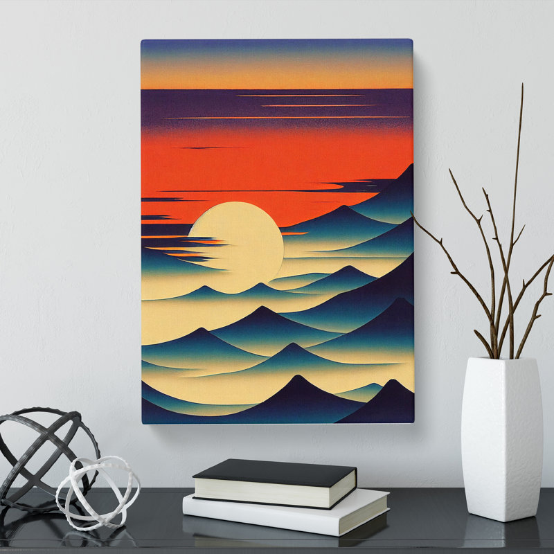 Munday Japanese Sunset Deco - Wrapped Canvas, 76cm H x 50cm W x 3cm D