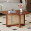 A Natural And Elegant Deep Red Wooden Coffee Table With Artificial Rattan Decorations, Perfect For A Fashionable Living Room And Comfortable Tea Drinking Time