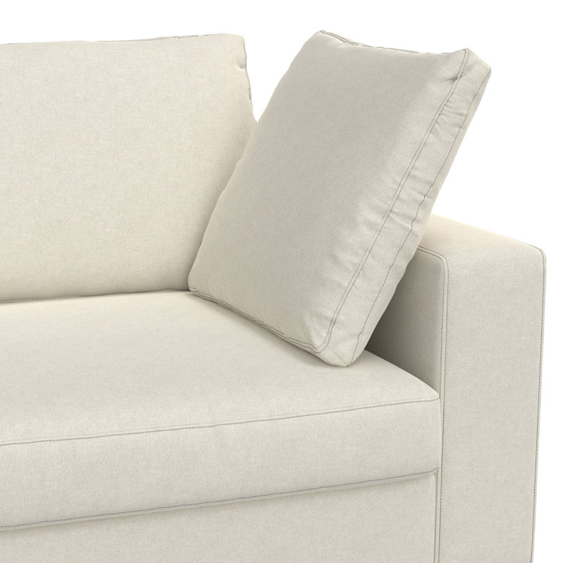 Grand canapé modulaire en tissu performant en forme de L Charlie, Left Sectional Sofa, Crème, crème