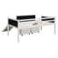 Lit mezzanine simple, blanc. Deux options de rangement. Structure en bois de pin massif. Structure et corde d'escalade pour l'excitation. Double tableau noir. Lit de sortie Slide Slidey avec rangement supplémentaire. Amusement et exercice.-121020257