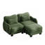 Canapé en L avec support en chenille avec coussin de taille délicate, conception ergonomique en courbe, avec repose-pieds mobile, assemblage facile pour le salon-187482245
