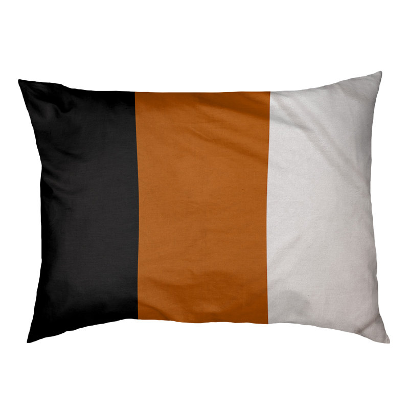 Coussin Louisville, Noir / milieu orange, Très grand (l 50 po x P 40 po x H 7 po)