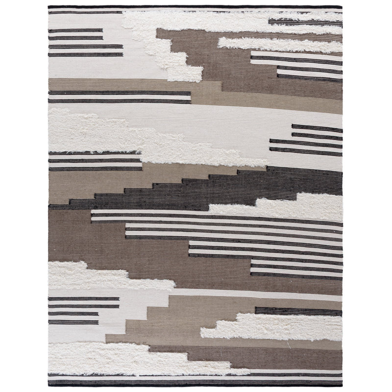 Kenya 280 Hand Woven 80% Wool; 20% Cotton Geometric Rug, Rectangle 9' x 12'