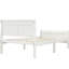 Structure de lit simple en bois massif avec tête de lit et plateforme blanche