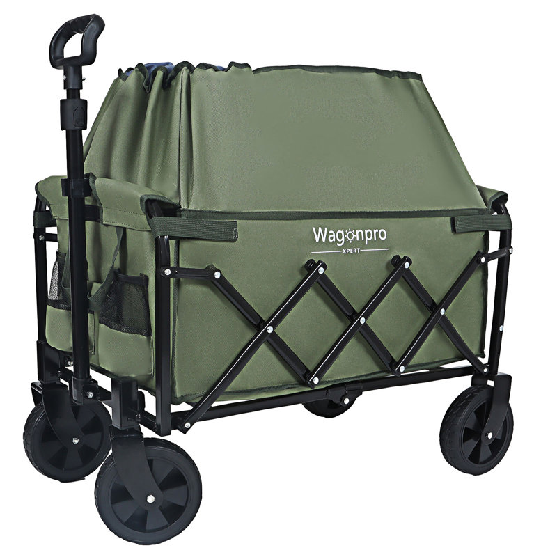 Expandable Dual-Layer Utility Wagon, Army Green
