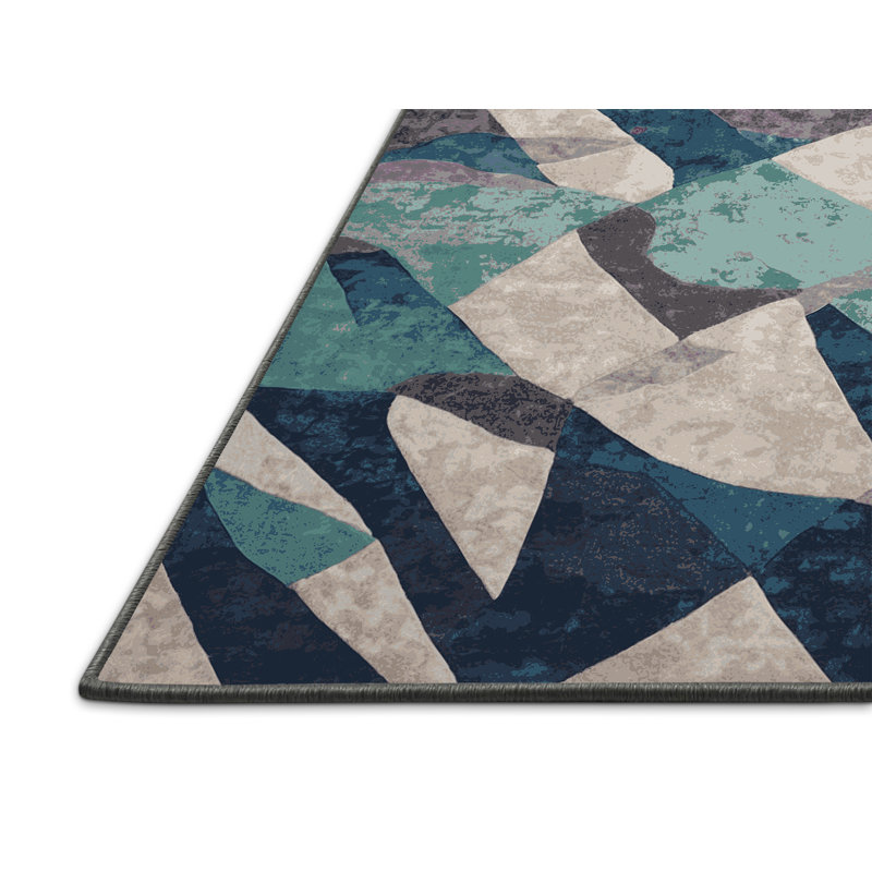 Tapis gris soyeux et moelleux, Rectangle 6 pi x 9 pi