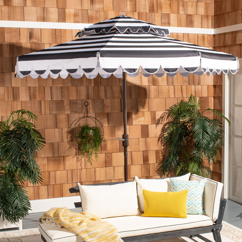 Parasol de plage 8,4 pi Cali, Brun, Noir / Blanc