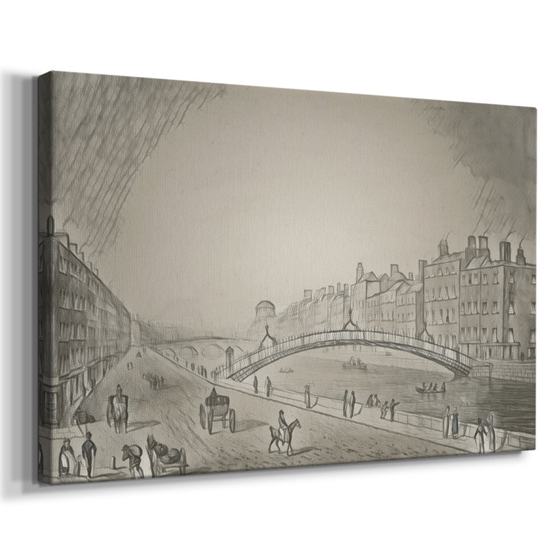 Croquis rétro XLII - impression, H 9 po x l 13 po x P 1,5 po, Toile tendue