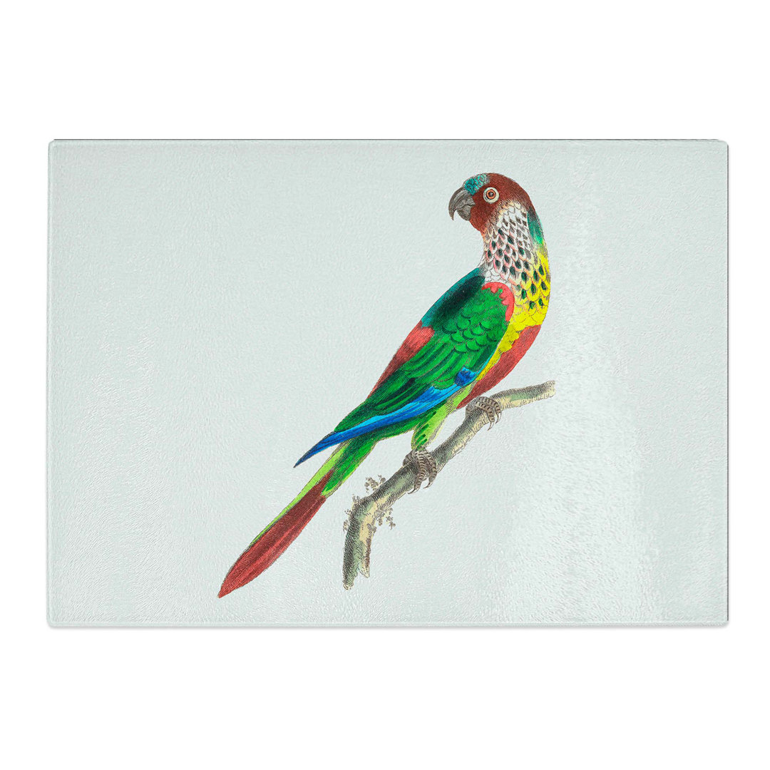 Tempered Glass Parakeet by George Shaw Chopping Board