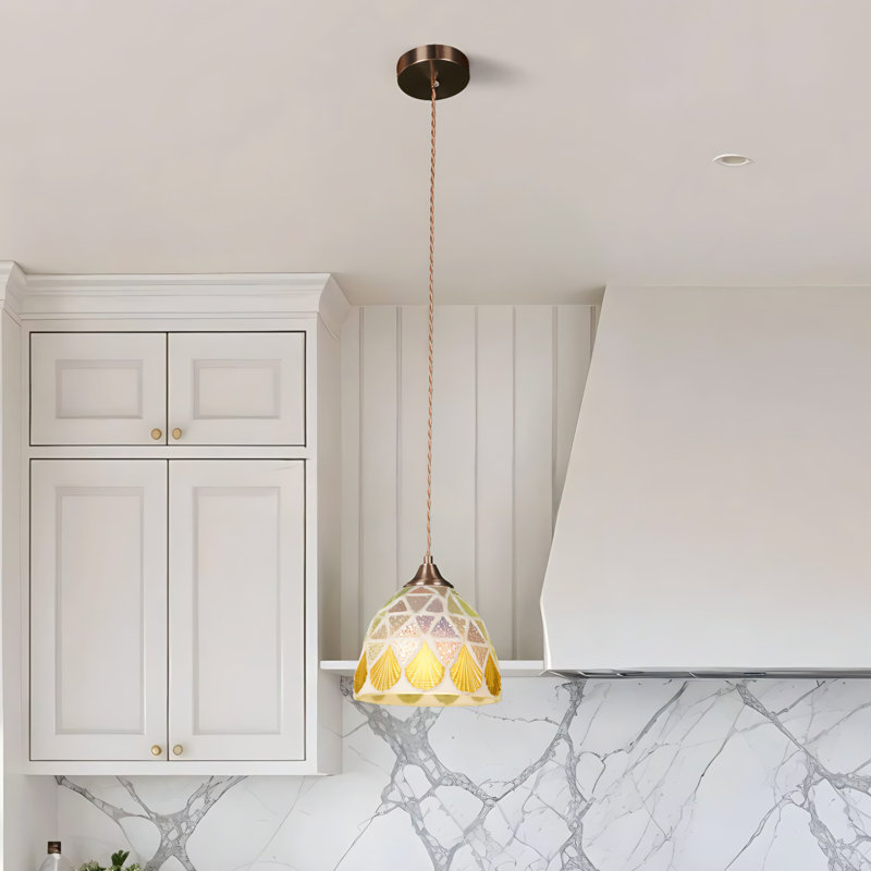 Luminaire suspendu en verre transparent pour bar de salle à manger (ampoule 3 couleurs e26)