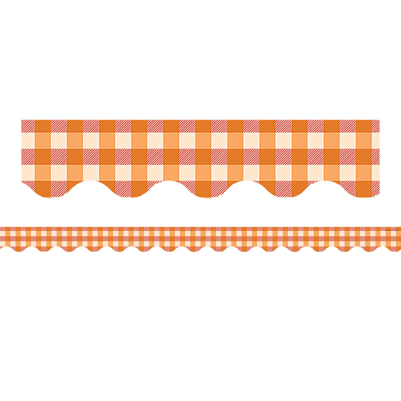 Bordure festonnée Gingham, Orange