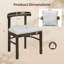 Ensemble de 2 chaises en bois avec coussin amovible, dossier incurvé et siège rembourré gris et brun-586031638
