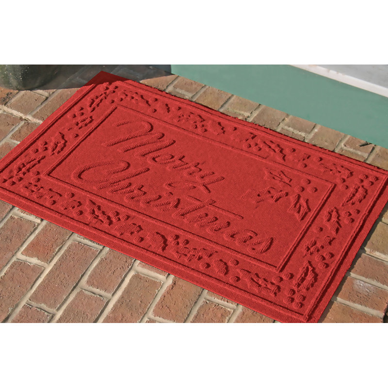 Beaupre Christmas Outdoor Doormat, Solid Red