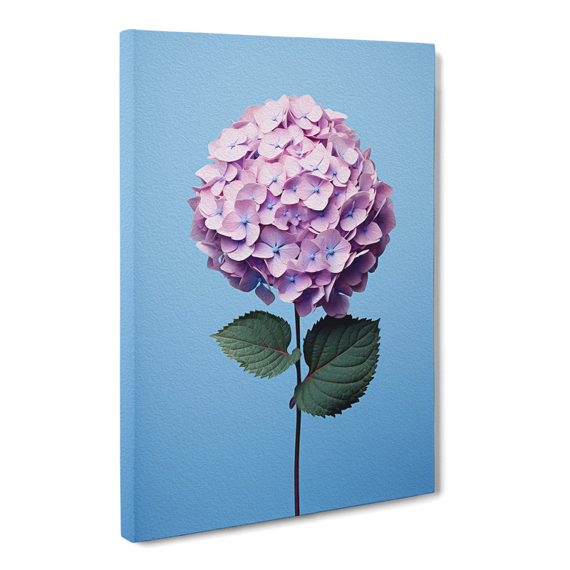 Hydrangea Minimalism No.2 - No Frame Art Prints - Wrapped Canvas, 60cm H x 40cm W x 3cm D