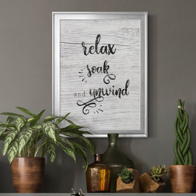 Relax Soak Unwind - cadre photo, art textuel sur toile
