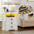 Smart Nightstand With Motion Sensor Light, Hidden Gun Drawer, Wireless Charging, Usb & Type-c Ports, And 3 Storage Drawers-921522468