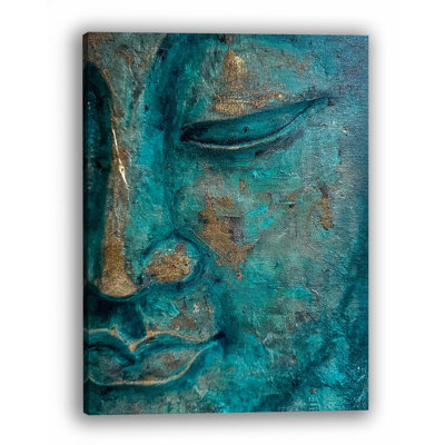 Verdigris Buddha I Wrapped Canvas Wall Art